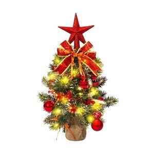 Festive Red Holiday Tree with Star Topper